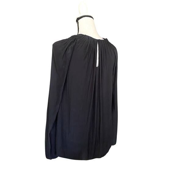 Ramy Brook Marina Cross Front Blouse Top Fits Sz S Black Long sleeve AS76361 325 - Picture 3 of 14